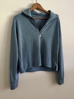 Athleta Blue 1/4 Zip Pullover Sweatshirt